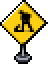 A pixelart icon of a yellow 'under construction' sign.
